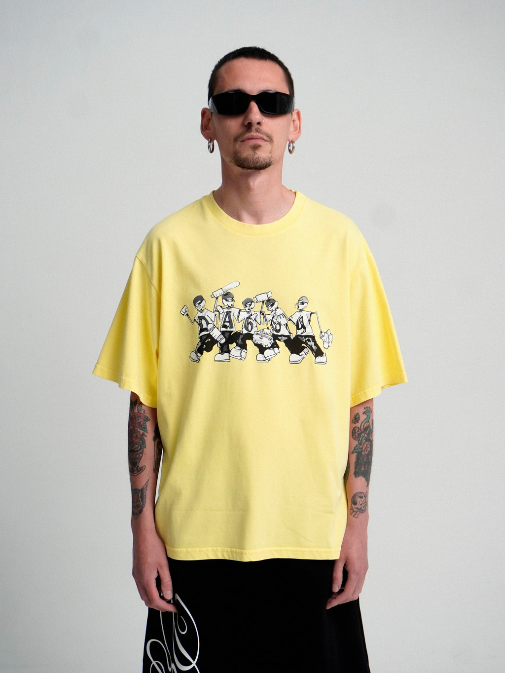 RIOT Washed Yellow T-shirt