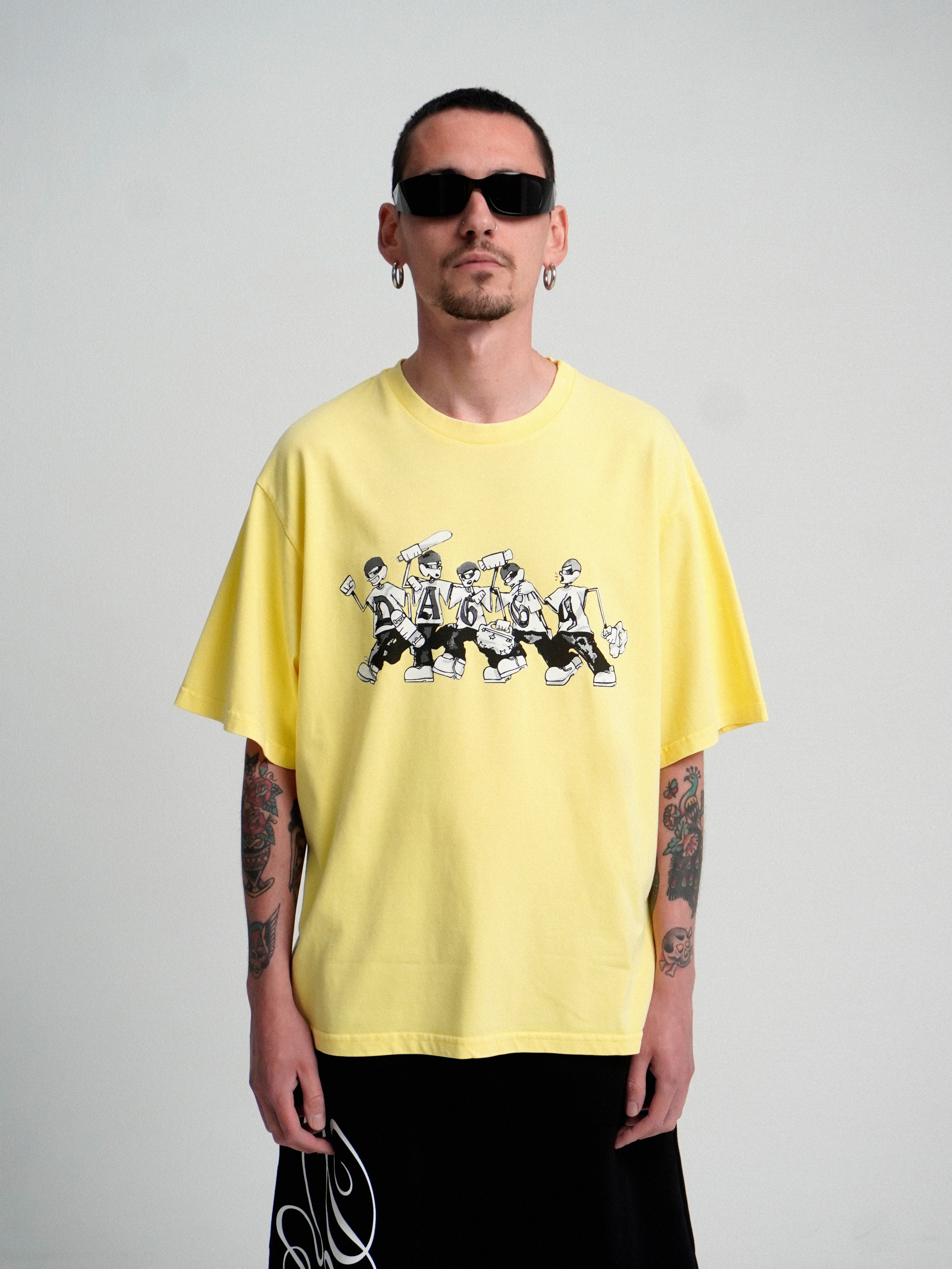 RIOT Washed Yellow T-shirt