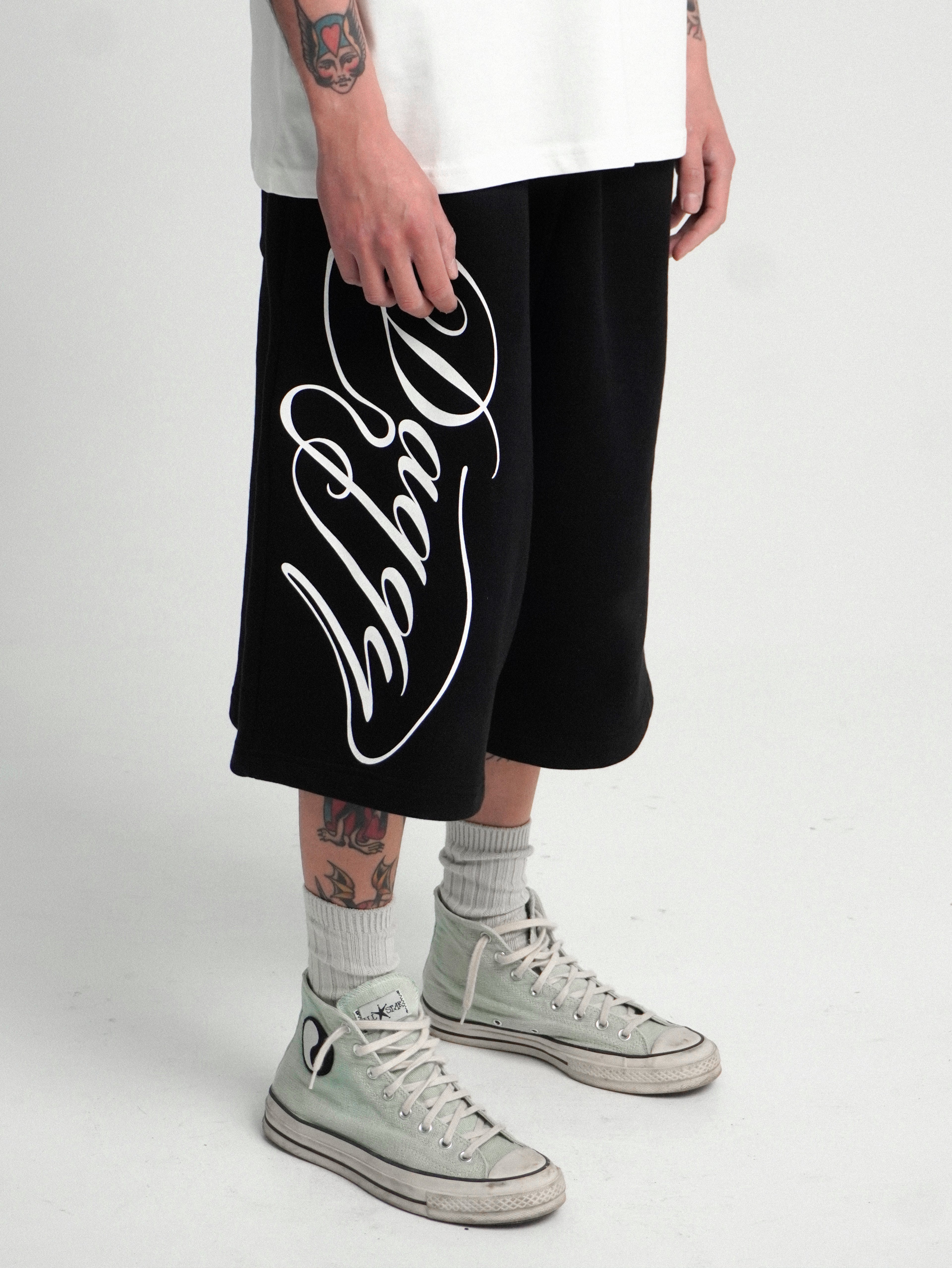 Black Daggy Shorts