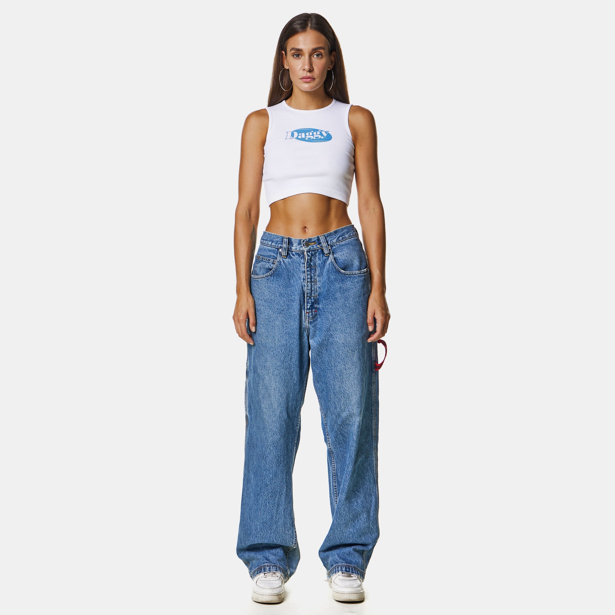 Daggy Crop Top White