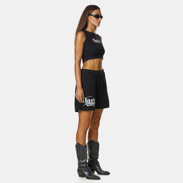 Daggy Black Twin Logo Shorts